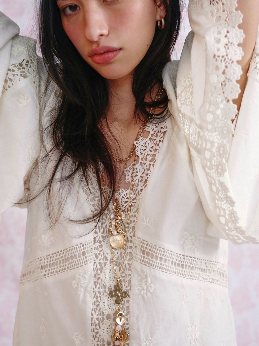 ❌SOLD❌ NWT Free People Wildflower Muse Mini Dress in Egret - Picture 10 of 11